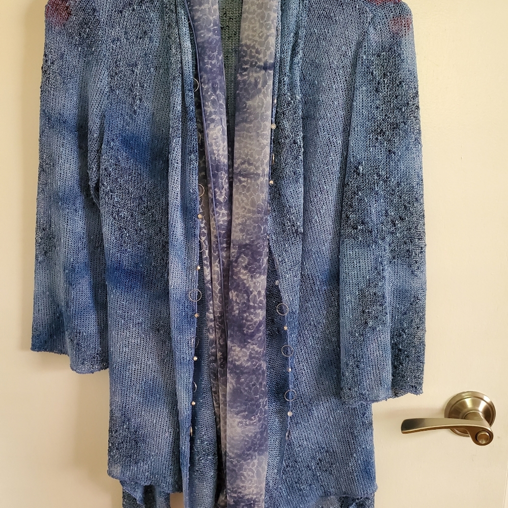 Knitted open front jacket size small